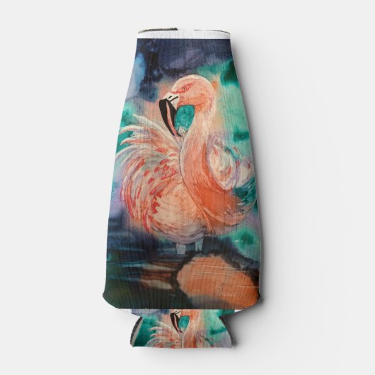 Fluffy Flamingo Flesjeskoeler (Voorkant)