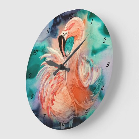 Fluffy Flamingo Grote Klok (Hoek)