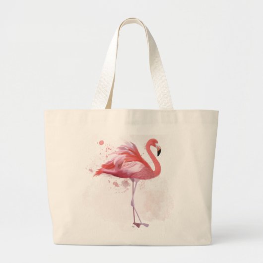 Fluffy Flamingo Grote Tote Bag (Voorkant)