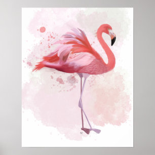 Fluffy Flamingo Poster