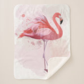 Fluffy Flamingo Sherpa Deken (Voorkant)