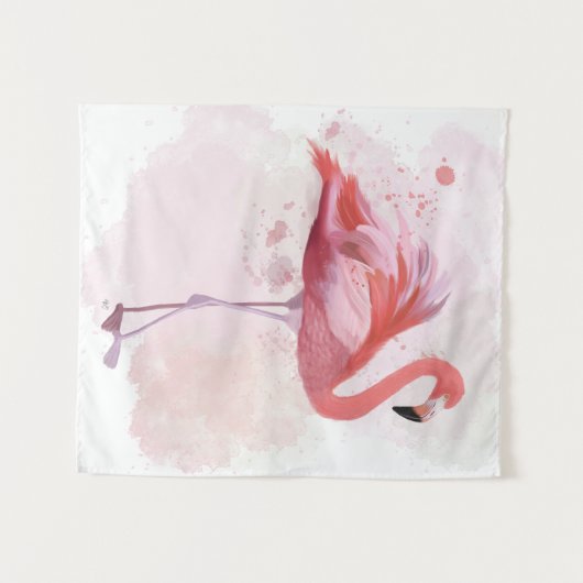 Fluffy Flamingo Wandkleed (Voorkant (horizontaal))