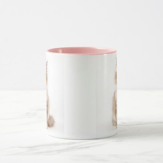 Fluffy Flower Crown Cat Mok (Midden)