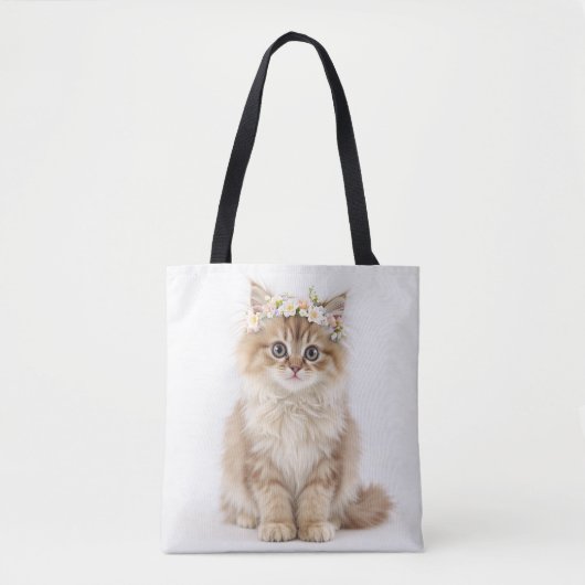 Fluffy Flower Crown Queen Tote Bag (Voorkant)