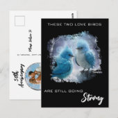 *~* Fluffy FOTO  Liefde Vogels AP54 Verjaardag Briefkaart (Voorkant / Achterkant)