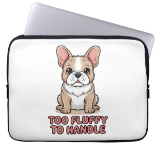 Fluffy Franse Bulldog Te Fluffy om aan te Pakken Laptop Sleeve