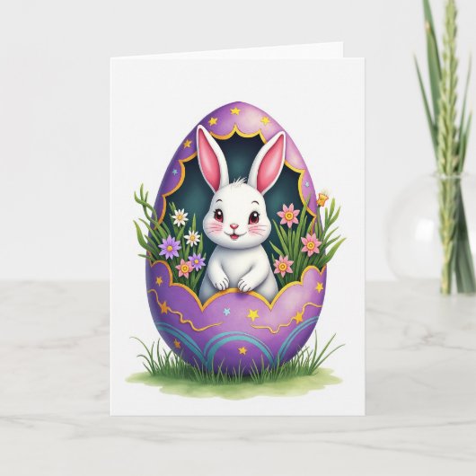 Fluffy Friend Easter Egg Card Kaart (Voorkant)