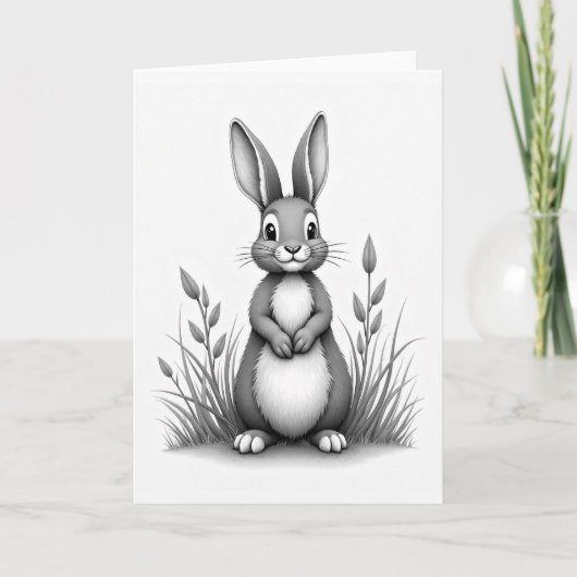 Fluffy Friend Gray Art Card Kaart (Voorkant)