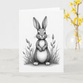 Fluffy Friend Gray Art Card Kaart (Gele Bloem)