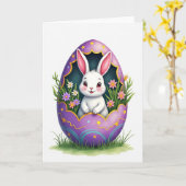 Fluffy Friend Pasen Eier Kaart (Gele Bloem)