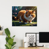 *~* Fluffy Furry Kitty Cat 5:4 katje Poster (Thuiskantoor)