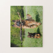 Fluffy German Shepherd Dog and Puppy Legpuzzel (Verticaal)