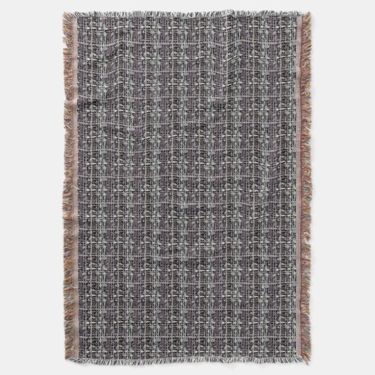 Fluffy Geweven Grafische Strings Grijs Deken (Voorkant Verticaal)