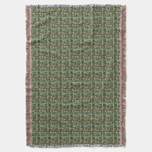 Fluffy Geweven Grafische Strings Groen Deken (Voorkant Verticaal)