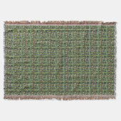 Fluffy Geweven Grafische Strings Groen Deken (Voorkant)