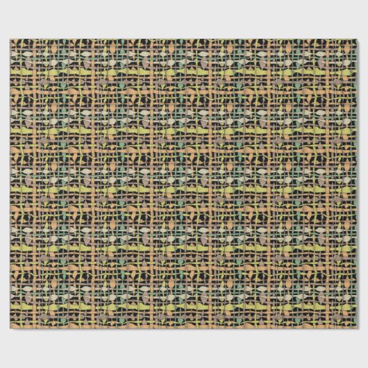 Fluffy Geweven Graphic Burlap Geel Cadeaupapier (Vlak)