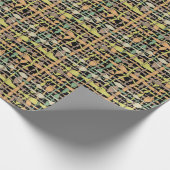 Fluffy Geweven Graphic Burlap Geel Cadeaupapier (Hoek)