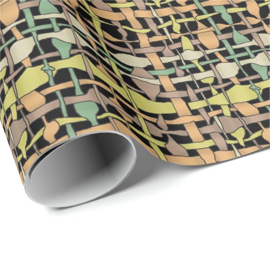 Fluffy Geweven Graphic Burlap Geel Cadeaupapier (Rol Hoek)