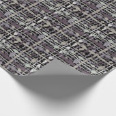 Fluffy Geweven Graphic Burlap Grijs Cadeaupapier (Hoek)