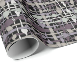 Fluffy Geweven Graphic Burlap Grijs Cadeaupapier