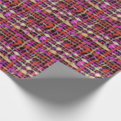 Fluffy geweven Graphic Burlap rood Cadeaupapier (Hoek)