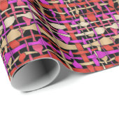 Fluffy geweven Graphic Burlap rood Cadeaupapier (Rol Hoek)