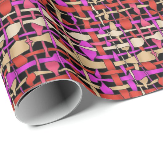 Fluffy geweven Graphic Burlap rood Cadeaupapier (Rol Hoek)