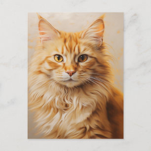Fluffy Ginger Cat Briefkaart
