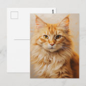 Fluffy Ginger Cat Briefkaart (Voorkant / Achterkant)