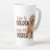 Fluffy Goldendoodle Latte Mok (Rechterhoek)
