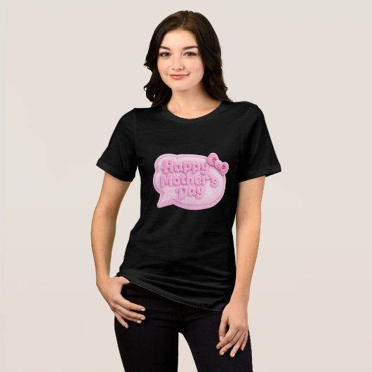 Fluffy Gradient Moederdag Tri-Blend Shirt (Voorkant volledig)