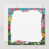 Fluffy Gray Striped Cat with Folk Art Flowers Kaart (Achterkant)