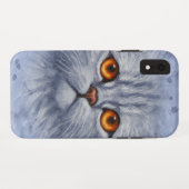 Fluffy Grey Tabby Cat Kitten Face Case-Mate iPhone Case (Achterkant (horizontaal))