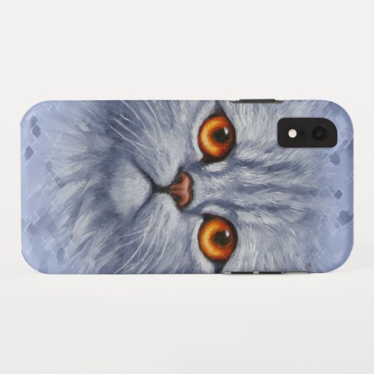 Fluffy Grey Tabby Cat Kitten Face Case-Mate iPhone Case (Achterkant (horizontaal))