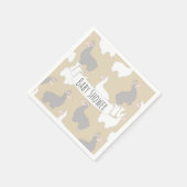 Fluffy Grey & White Llamas Baby shower Servet (Hoek)