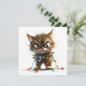 Fluffy Grump met een lichte puinhoop Feestdagenkaart (Staand voorkant)