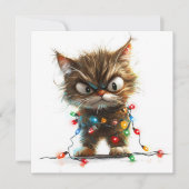 Fluffy Grump met een lichte puinhoop Feestdagenkaart (Voorkant)