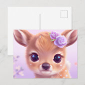Fluffy Happy Baby Deer met ivoren neus Briefkaart (Voorkant / Achterkant)