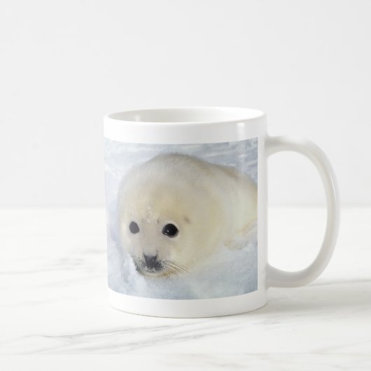 Fluffy Harp Seal Pup Koffiemok (Rechts)