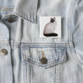 Fluffy Himalayan Cat Pin Vierkante Button 5,1 Cm (In situ)