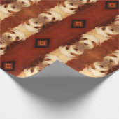 Fluffy hond in bruin met diamant cadeaupapier (Hoek)