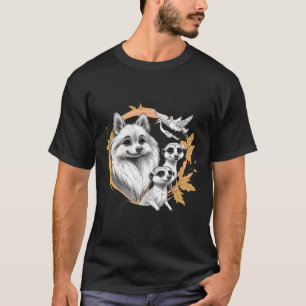Fluffy hond met stokstaartjes en vogels t-shirt
