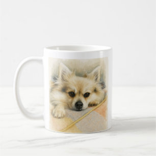 Fluffy Hond – Pomeranian Chihuahua Huisdier Portre Koffiemok