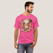 Fluffy Honey Cat met Rozen T-shirt (Voorkant volledig)
