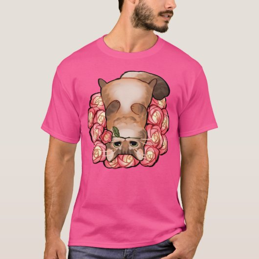 Fluffy Honey Cat met Rozen T-shirt (Voorkant)