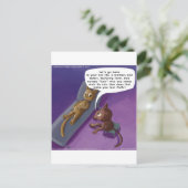 Fluffy in therapie Funny Cat Cartoon Briefkaart (Staand voorkant)