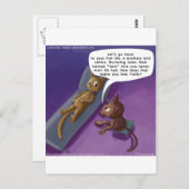 Fluffy in therapie Funny Cat Cartoon Briefkaart (Voorkant / Achterkant)