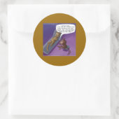 Fluffy in therapie Funny Cat Cartoon Ronde Sticker (Tas)