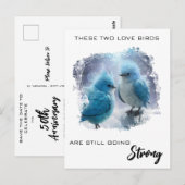 *~* Fluffy Jubileum Tortelduifjes AP54 Art Briefkaart (Voorkant / Achterkant)