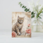 Fluffy kat Dank je 13 Briefkaart (Staand voorkant)